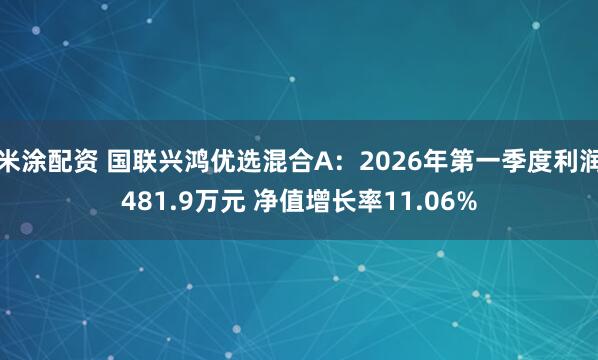 米涂配资 国联兴鸿优选混合A：2026年第一季度利润481.9万元 净值增长率11.06%